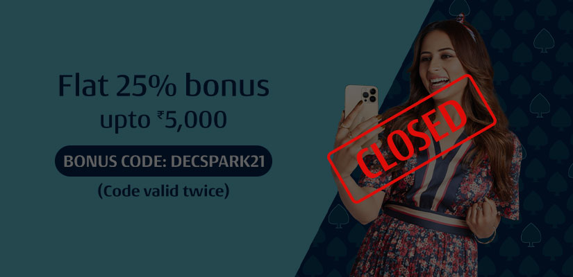 Bonus offer flat 25%