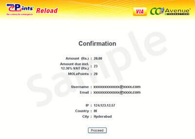 mol cc avanue payment confirmation