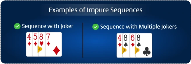 Impure sequence a23 rummy
