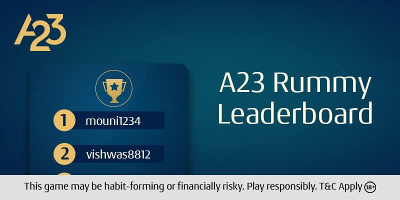 How does A23 Rummy Leaderboard work?