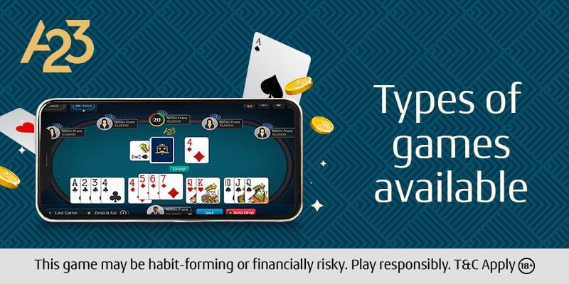 Types of Rummy Games Popular on A23